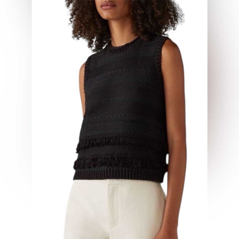 CLUB MONACO BLACK KNIT SLEEVELESS TANK TOP SIZE SMALL